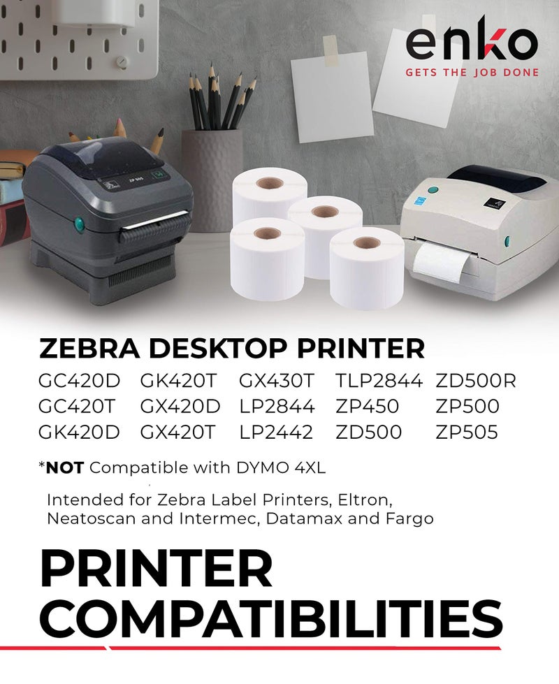 enKo Products enKo Direct Thermal Labels 2-1/4 x 1-1/4 inches (12 Rolls, 12,000 Labels) Perforated Thermal Stickers for Address Mailing, Barcode, FBA Stickers, FNSKU Label for Zebra, Rollo, Eltron Printer - Image 3